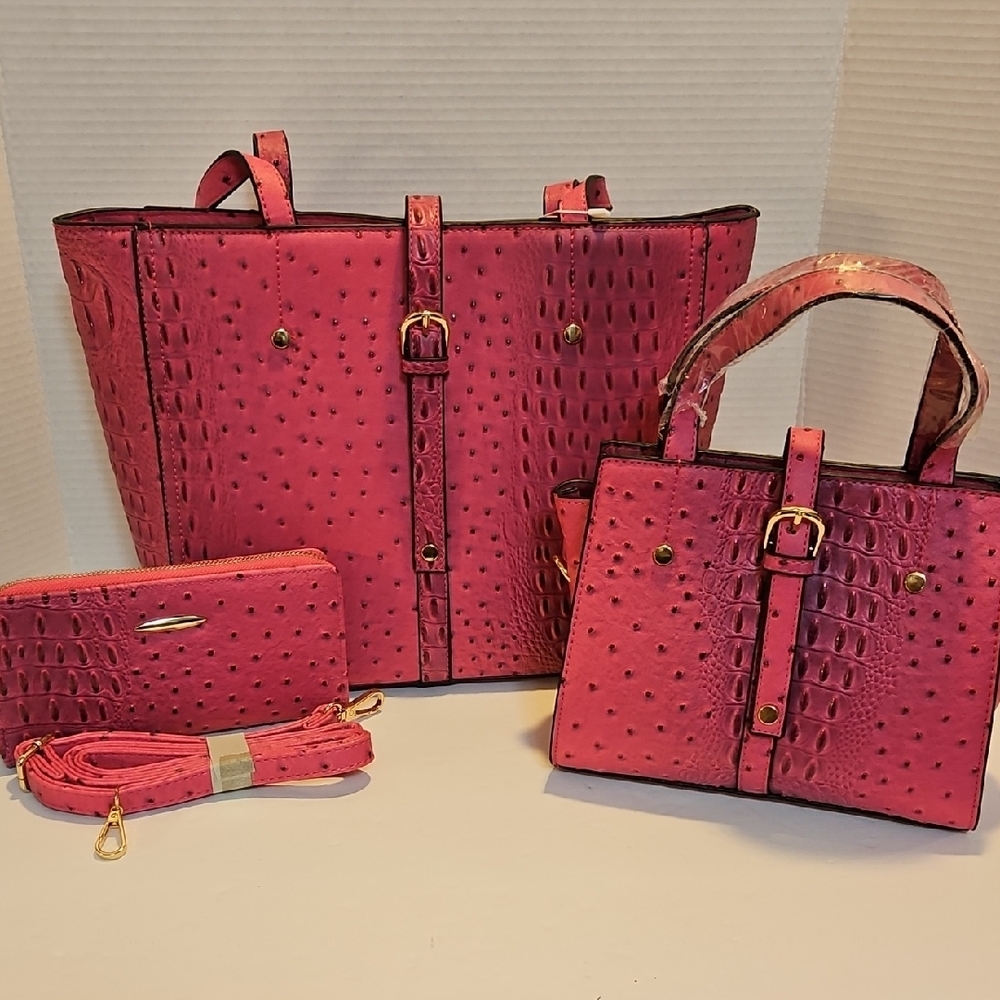 Elegant Pink Handbag Set